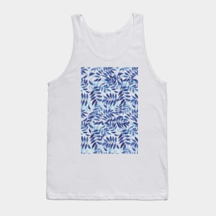 Abstract Blue Leaves Tank Top